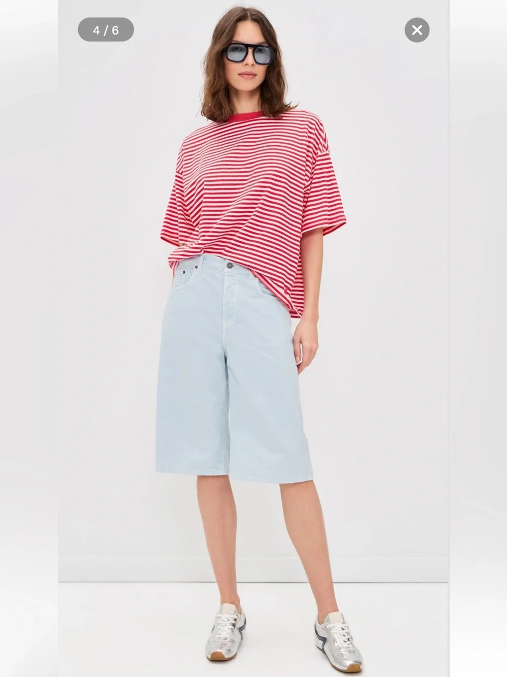 Free People Movement Red Stripe Tackle Tee Large - Picture 6 of 13